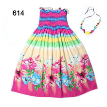 2016 Summer kids clothing girls New 2-11Y children beach dresses for girls fashion bohemian style girls dresses free necklace
