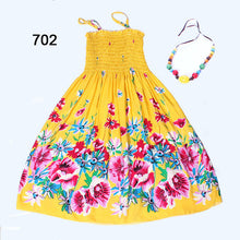 2016 Summer kids clothing girls New 2-11Y children beach dresses for girls fashion bohemian style girls dresses free necklace