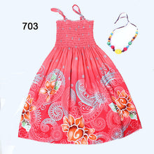 2016 Summer kids clothing girls New 2-11Y children beach dresses for girls fashion bohemian style girls dresses free necklace