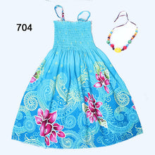 2016 Summer kids clothing girls New 2-11Y children beach dresses for girls fashion bohemian style girls dresses free necklace