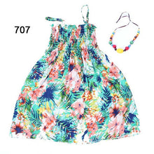 2016 Summer kids clothing girls New 2-11Y children beach dresses for girls fashion bohemian style girls dresses free necklace