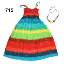 2016 Summer kids clothing girls New 2-11Y children beach dresses for girls fashion bohemian style girls dresses free necklace