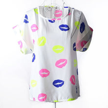 2017 Batwing Sleeve Women Blouses Clothing Casual Chiffon Shirt Blusas Tops Heart Animal Stripe Leopard Print Pattern Plus size