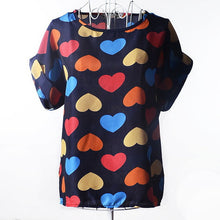 2017 Batwing Sleeve Women Blouses Clothing Casual Chiffon Shirt Blusas Tops Heart Animal Stripe Leopard Print Pattern Plus size