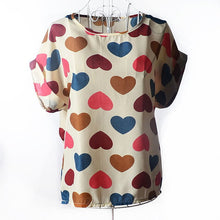 2017 Batwing Sleeve Women Blouses Clothing Casual Chiffon Shirt Blusas Tops Heart Animal Stripe Leopard Print Pattern Plus size