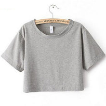2016 Harajuku T Shirt Women Casual Fitness Crop Top Hot Sale 6 Color Sexy Cropped Top Casual Women T-Shirt Plain Loose Crop Tops