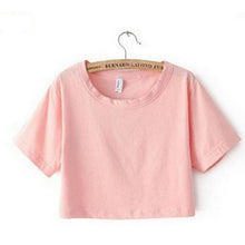 2016 Harajuku T Shirt Women Casual Fitness Crop Top Hot Sale 6 Color Sexy Cropped Top Casual Women T-Shirt Plain Loose Crop Tops