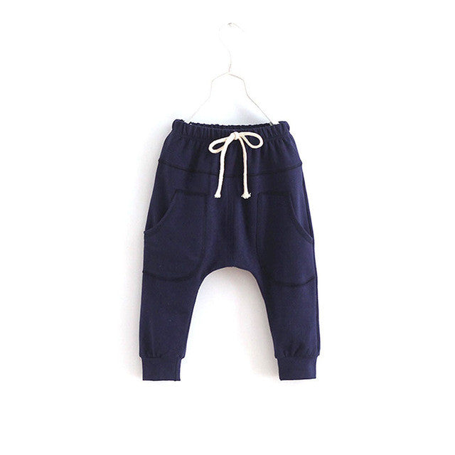 Baby Boys Kids Child Soft Cotton Autumn Casual Harem Pants Bottoms Trousers 2-7Y