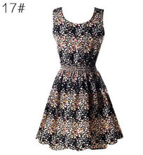 S M L XL XXL XXXL 2016 Summer Women Casual Bohemian Floral Sundress Printed Sleeveless Beach Chiffon Dress