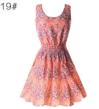S M L XL XXL XXXL 2016 Summer Women Casual Bohemian Floral Sundress Printed Sleeveless Beach Chiffon Dress