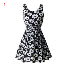 S M L XL XXL XXXL 2016 Summer Women Casual Bohemian Floral Sundress Printed Sleeveless Beach Chiffon Dress