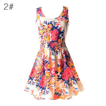 S M L XL XXL XXXL 2016 Summer Women Casual Bohemian Floral Sundress Printed Sleeveless Beach Chiffon Dress