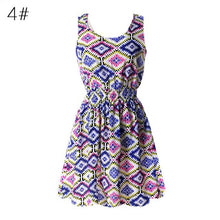 S M L XL XXL XXXL 2016 Summer Women Casual Bohemian Floral Sundress Printed Sleeveless Beach Chiffon Dress