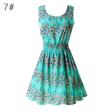 S M L XL XXL XXXL 2016 Summer Women Casual Bohemian Floral Sundress Printed Sleeveless Beach Chiffon Dress