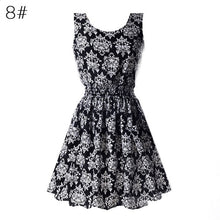 S M L XL XXL XXXL 2016 Summer Women Casual Bohemian Floral Sundress Printed Sleeveless Beach Chiffon Dress