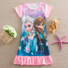 Elsa Dress Snow Queen Kids Summer Cartoon Anna Flounced Dresses For Girls Party Princess Cinderella Costume Children's Clothes