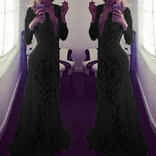 European Style 2017 New Summer Women Dress Sexy Lace Embroidery Maxi Long Dresses Long Sleeve Deep V Neck Plus Size Vestidos