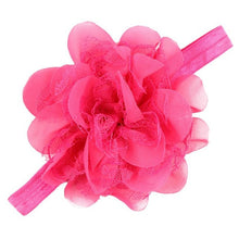 Kids Hair Accessories Girls Hair Elastic Lace Chiffon Artificial Flowers Peony Fita De Cetim Flores #2174