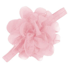 Kids Hair Accessories Girls Hair Elastic Lace Chiffon Artificial Flowers Peony Fita De Cetim Flores #2174