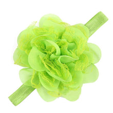 Kids Hair Accessories Girls Hair Elastic Lace Chiffon Artificial Flowers Peony Fita De Cetim Flores #2174