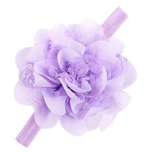 Kids Hair Accessories Girls Hair Elastic Lace Chiffon Artificial Flowers Peony Fita De Cetim Flores #2174