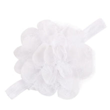 Kids Hair Accessories Girls Hair Elastic Lace Chiffon Artificial Flowers Peony Fita De Cetim Flores #2174