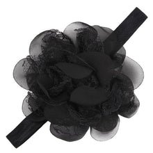 Kids Hair Accessories Girls Hair Elastic Lace Chiffon Artificial Flowers Peony Fita De Cetim Flores #2174