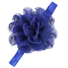 Kids Hair Accessories Girls Hair Elastic Lace Chiffon Artificial Flowers Peony Fita De Cetim Flores #2174