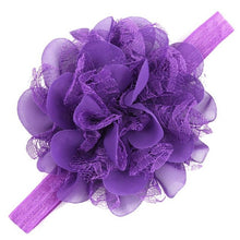 Kids Hair Accessories Girls Hair Elastic Lace Chiffon Artificial Flowers Peony Fita De Cetim Flores #2174