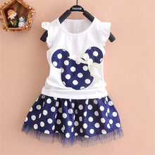 1-4Y  Summer Baby Kid Girls Princess Clothes Cartoon Party Mini Dress ball gown dress lace+cotton material Shirt + skirt YYT254