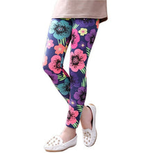 Baby Kids Girls Leggings Pants Flower Floral Printed Elastic Long Trousers 2-14Y