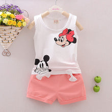 Hot Sale New summer Toddler Girls Clothing Sets Cartoon Vest + Shorts 2 Pcs Kid Suits Children Clothing Sets 4 Color