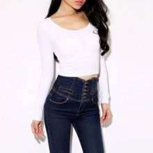 Fashion Sexy Women Crop Tops Long Sleeve Hot Clubwear Tops Cropped T-shirt