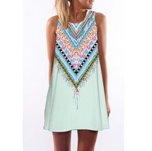 Women Dress 2017 New Style Summer Dress Casual Beach Dress Floral Print Tunic Sleeveless Short Chiffon Dress Vestido de renda