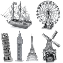Best Price 3D Metal Puzzle DIY Stainless Steel Assembly Building Car Tower Ship Kids Toys Educational Solid Puzzle New Year Gift
