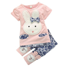 Toddler Baby Outfits Cute Rabbit Kids Girls Casual Short Sleeve Top Pants