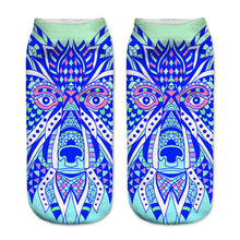 Zohra Neon Socks 3D Printing Female Socks Women Low Cut Ankle Socks Calcetines Mujer Casual Hosiery Printed Sock
