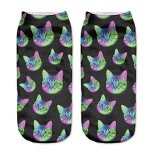 Zohra Neon Socks 3D Printing Female Socks Women Low Cut Ankle Socks Calcetines Mujer Casual Hosiery Printed Sock