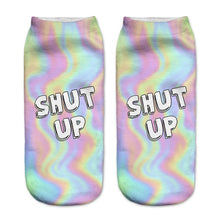 Zohra Neon Socks 3D Printing Female Socks Women Low Cut Ankle Socks Calcetines Mujer Casual Hosiery Printed Sock