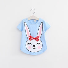 New Summer 2016 Baby T Shirts for girls Cotton Short Sleeve Rabbit cartoon Print Brand Tees Spring Kids cute Tops Girl T-shirt