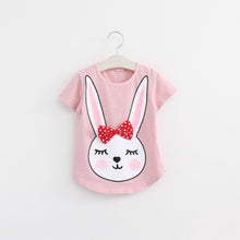 New Summer 2016 Baby T Shirts for girls Cotton Short Sleeve Rabbit cartoon Print Brand Tees Spring Kids cute Tops Girl T-shirt