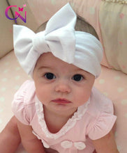 New Fashion Kids Solid Cotton Hair Bow Headband Girls Handmade Stretch Headwraps With Bow Boutique Cute Hair Accessories