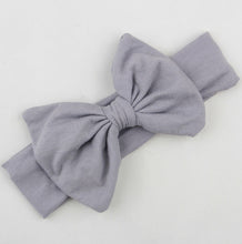 New Fashion Kids Solid Cotton Hair Bow Headband Girls Handmade Stretch Headwraps With Bow Boutique Cute Hair Accessories