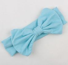 New Fashion Kids Solid Cotton Hair Bow Headband Girls Handmade Stretch Headwraps With Bow Boutique Cute Hair Accessories