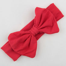 New Fashion Kids Solid Cotton Hair Bow Headband Girls Handmade Stretch Headwraps With Bow Boutique Cute Hair Accessories