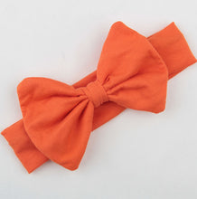 New Fashion Kids Solid Cotton Hair Bow Headband Girls Handmade Stretch Headwraps With Bow Boutique Cute Hair Accessories
