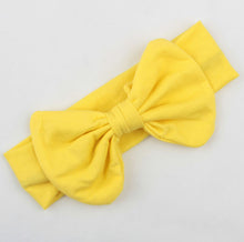 New Fashion Kids Solid Cotton Hair Bow Headband Girls Handmade Stretch Headwraps With Bow Boutique Cute Hair Accessories