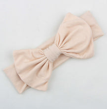 New Fashion Kids Solid Cotton Hair Bow Headband Girls Handmade Stretch Headwraps With Bow Boutique Cute Hair Accessories