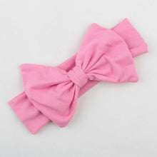 New Fashion Kids Solid Cotton Hair Bow Headband Girls Handmade Stretch Headwraps With Bow Boutique Cute Hair Accessories