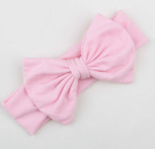 New Fashion Kids Solid Cotton Hair Bow Headband Girls Handmade Stretch Headwraps With Bow Boutique Cute Hair Accessories